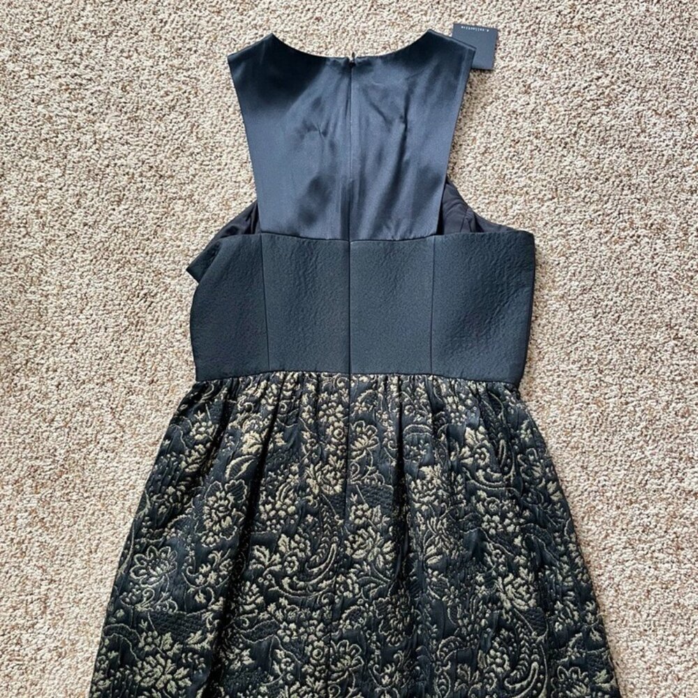 4. Collective Black Gold Brocade Halter Dress NWT Size 4 - Picture 3 of 4